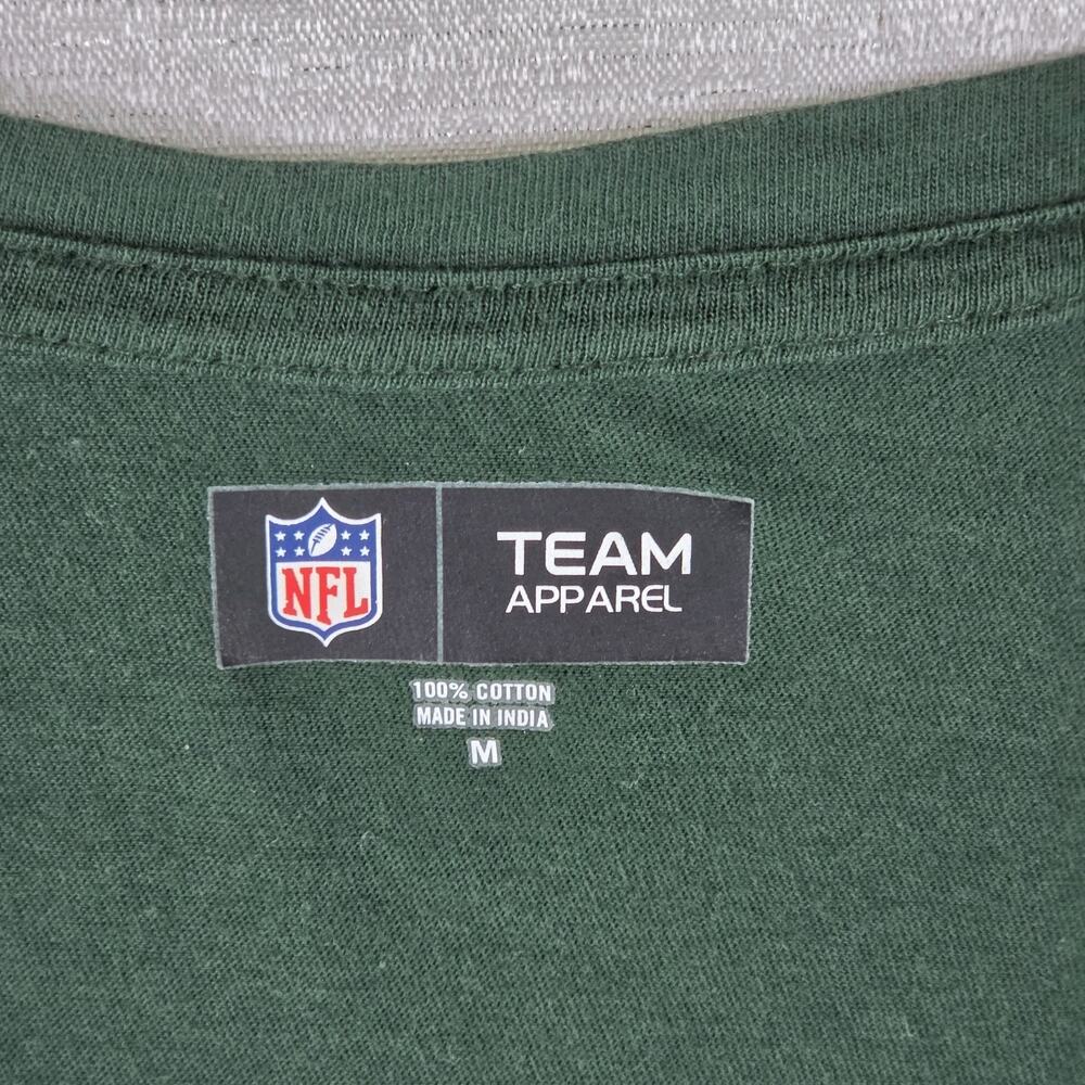 Green Bay Packers NFL Team Apparel Women's Medium Cotton Top Cap Sleeve Shirt - Picture 4 of 8